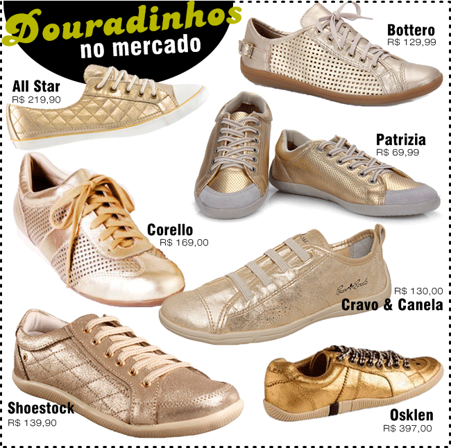 tenis dourado osklen