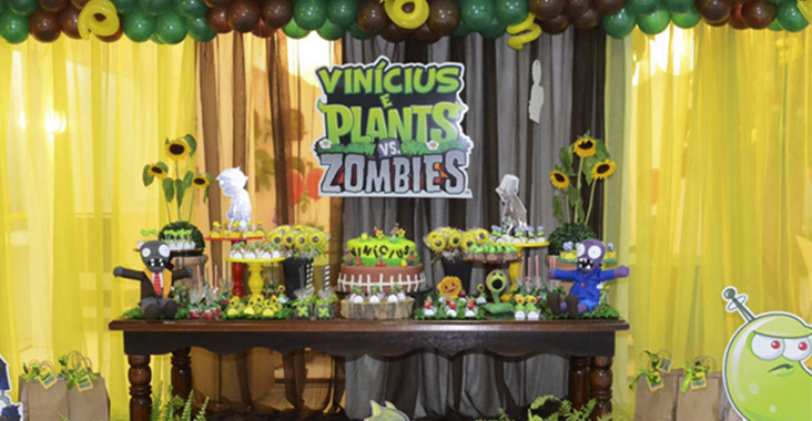 Multiplayer tema festa de aniversário decoração de festa roblox espaço  lobisomem matando planta zumbis decoração suprimentos